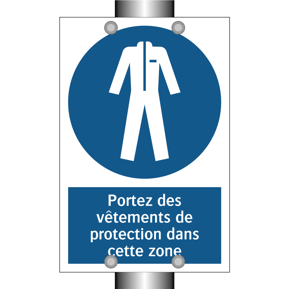 Portez des vêtements de protection dans cette zone