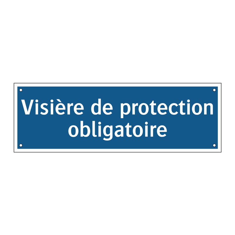 Visière de protection obligatoire
