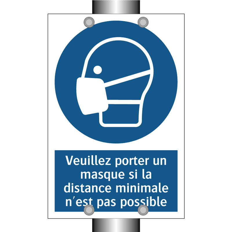 Veuillez porter un masque si la distance minimale n'est pas possible.