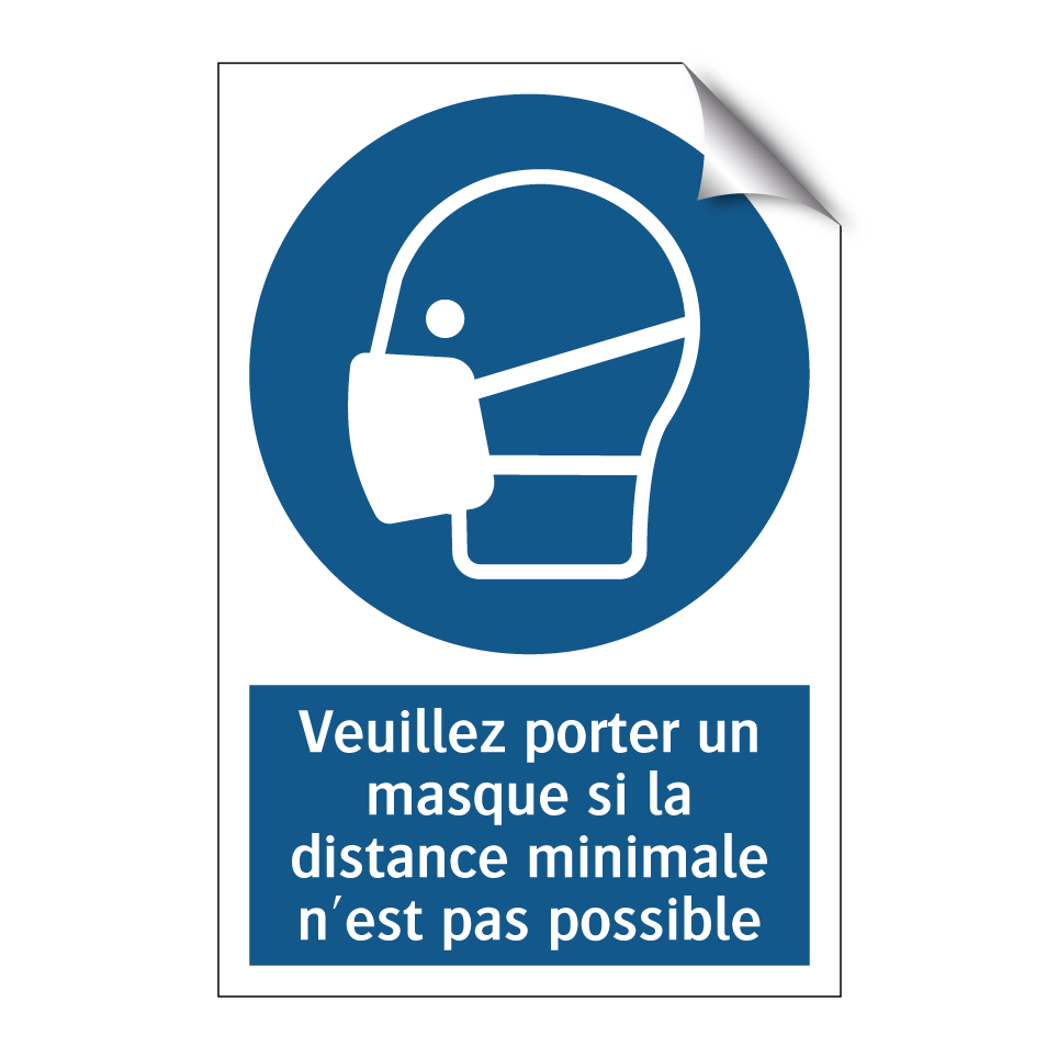 Veuillez porter un masque si la distance minimale n'est pas possible.