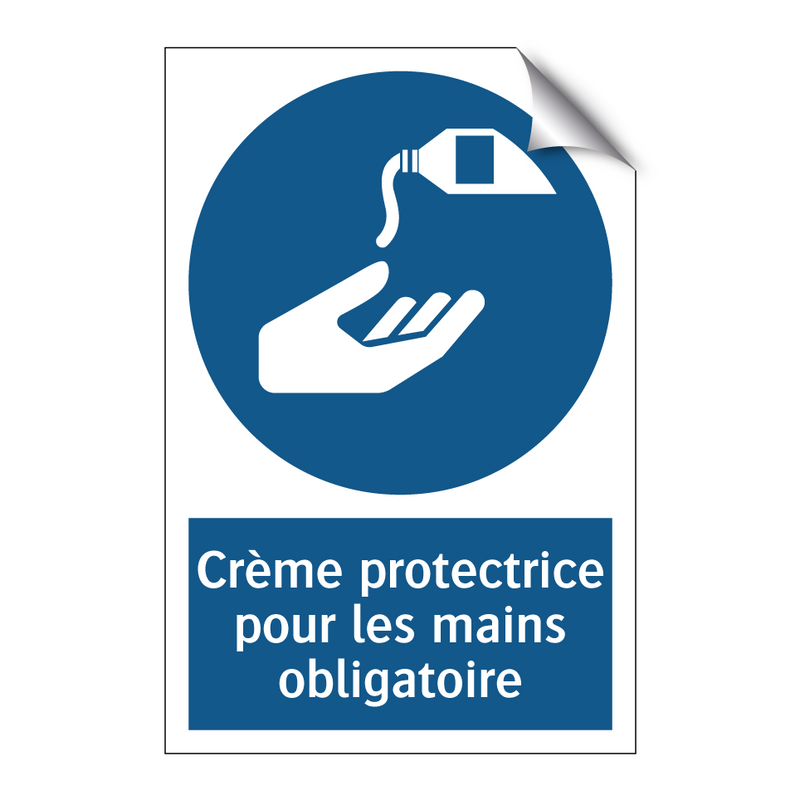 Crème protectrice pour les mains obligatoire