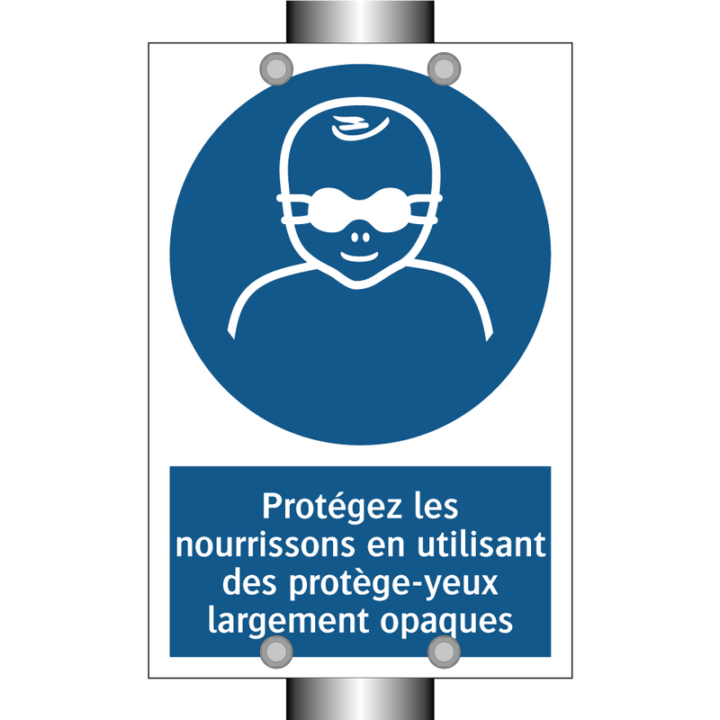 Protégez les nourrissons en utilisant des protège-yeux largement opaques