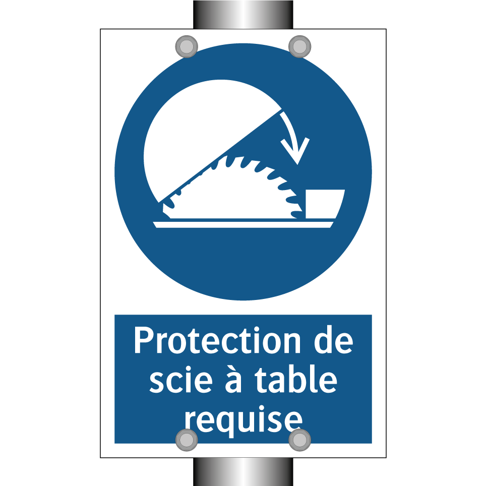 Protection de scie à table requise