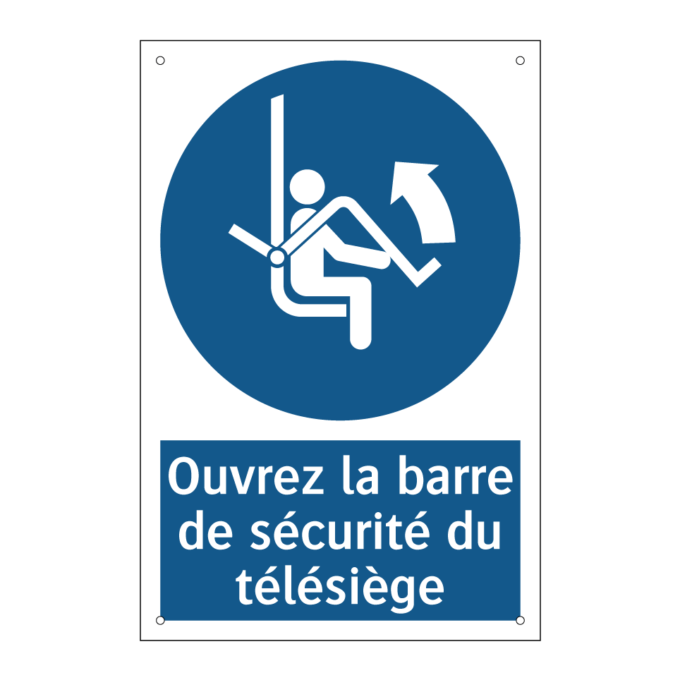 Ouvrez la barre de sécurité du télésiège