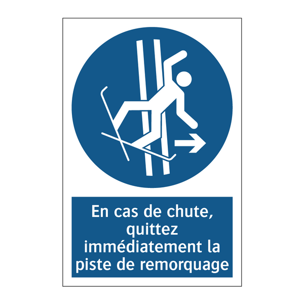 En cas de chute, quittez immédiatement la piste de remorquage