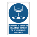 Abaisser le canot de sauvetage pendant le processus de lancement