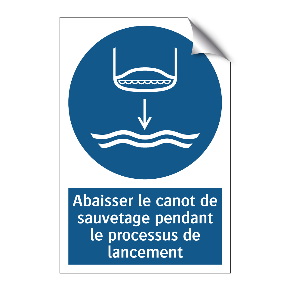 Abaisser le canot de sauvetage pendant le processus de lancement