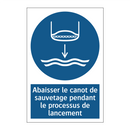 Abaisser le canot de sauvetage pendant le processus de lancement