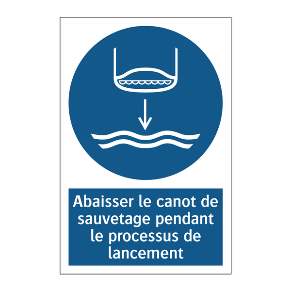 Abaisser le canot de sauvetage pendant le processus de lancement