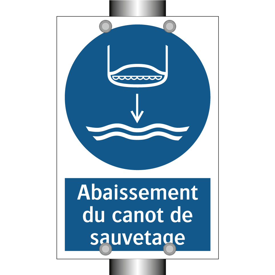 Abaissement du canot de sauvetage
