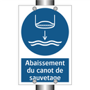 Abaissement du canot de sauvetage