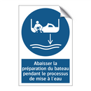 Abaisser la préparation du bateau pendant le processus de mise à l'eau