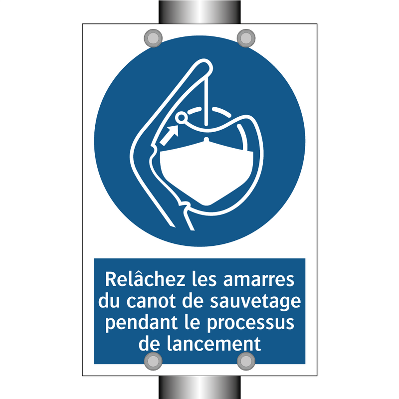 Relâchez les amarres du canot de sauvetage pendant le processus de lancement