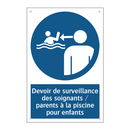 Devoir de surveillance des soignants / parents à la piscine pour enfants