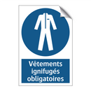 Vêtements ignifugés obligatoires