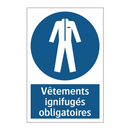 Vêtements ignifugés obligatoires