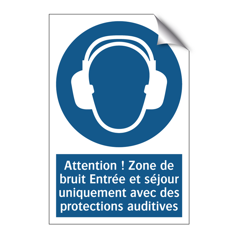 Attention ! Zone de bruit Entrée et séjour uniquement avec des protections auditives