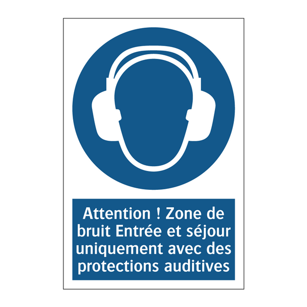 Attention ! Zone de bruit Entrée et séjour uniquement avec des protections auditives