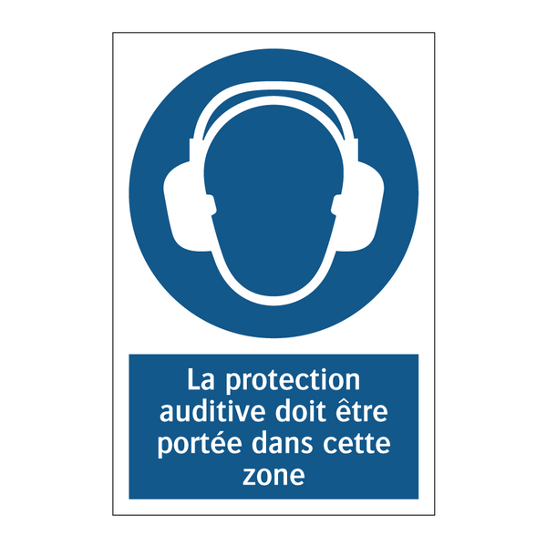 La protection auditive doit être portée dans cette zone