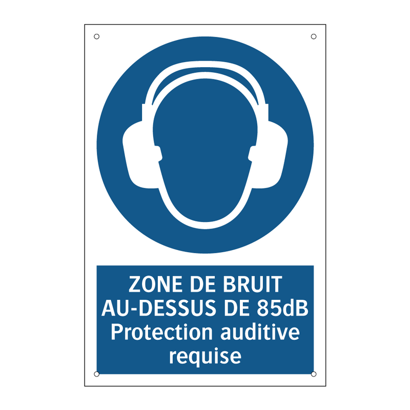 ZONE DE BRUIT AU-DESSUS DE 85dB Protection auditive requise