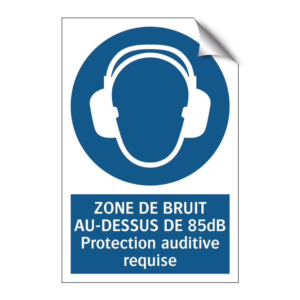 ZONE DE BRUIT AU-DESSUS DE 85dB Protection auditive requise