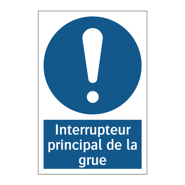 Interrupteur principal de la grue