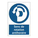 Sens de rotation antihoraire