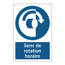 Sens de rotation horaire