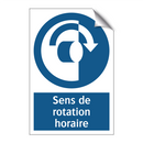 Sens de rotation horaire