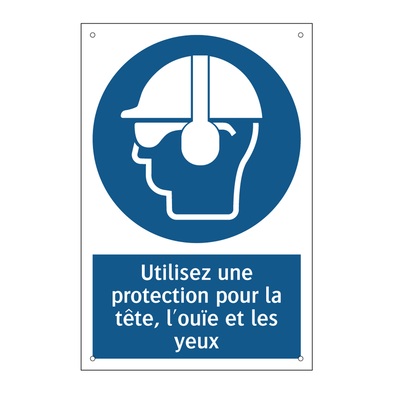 Utilisez une protection pour la tête, l'ouïe et les yeux
