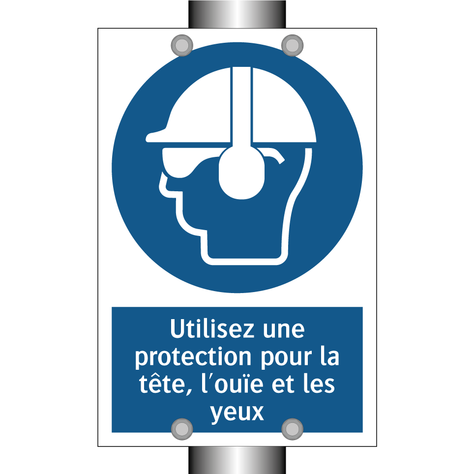 Utilisez une protection pour la tête, l'ouïe et les yeux