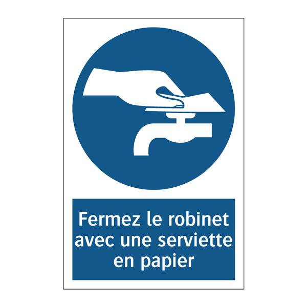 Fermez le robinet avec une serviette en papier