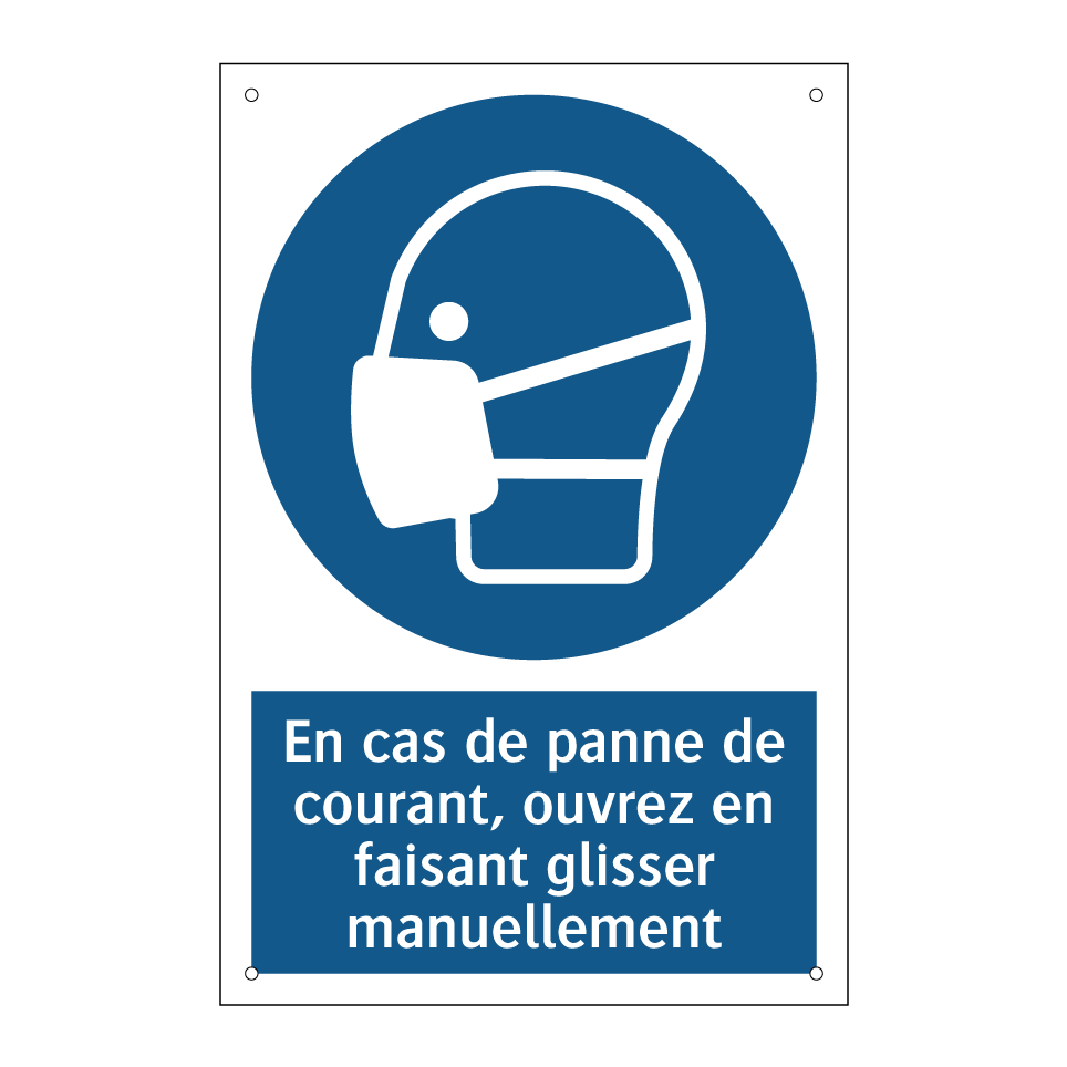 En cas de panne de courant, ouvrez en faisant glisser manuellement
