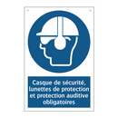 Casque de sécurité, lunettes de protection et protection auditive obligatoires