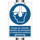 Casque de sécurité, lunettes de protection et protection auditive obligatoires