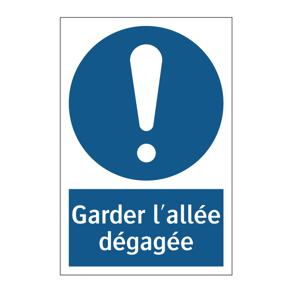Garder l'allée dégagée