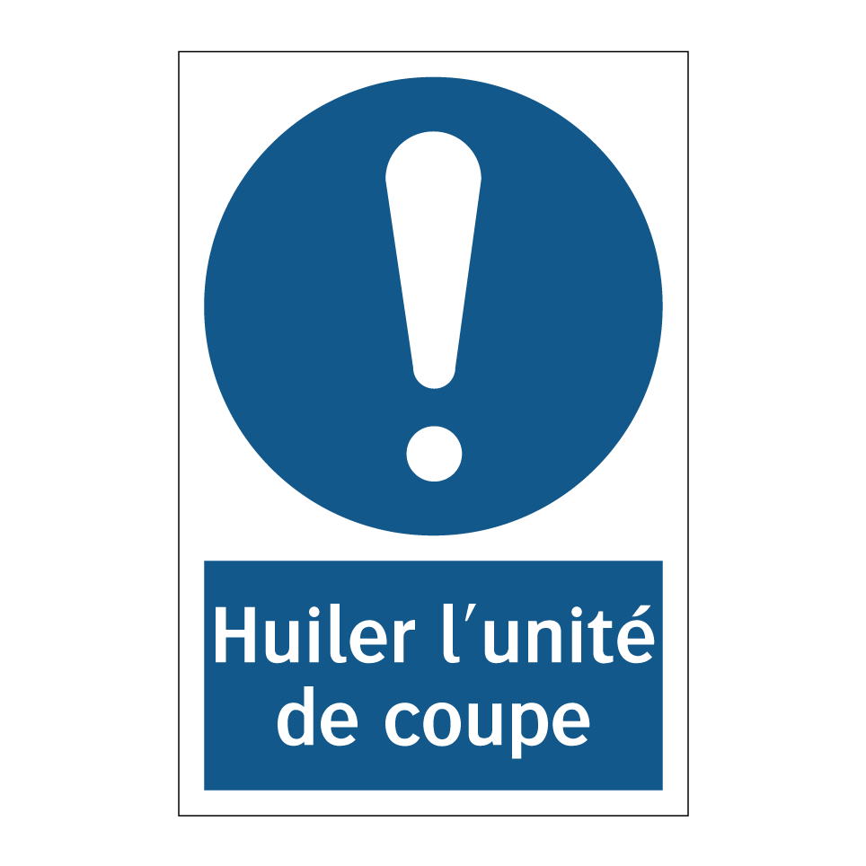 Huiler l'unité de coupe