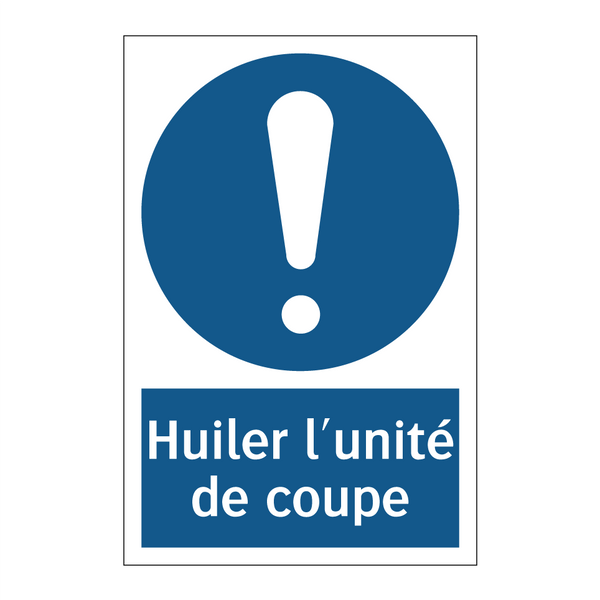 Huiler l'unité de coupe