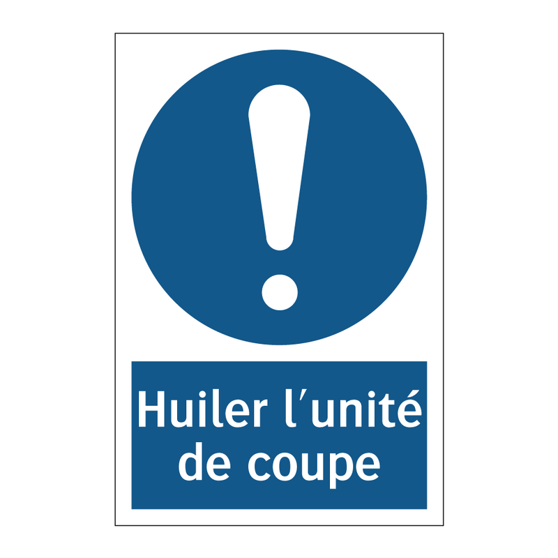 Huiler l'unité de coupe