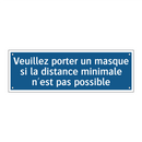 Veuillez porter un masque si la distance minimale n'est pas possible.