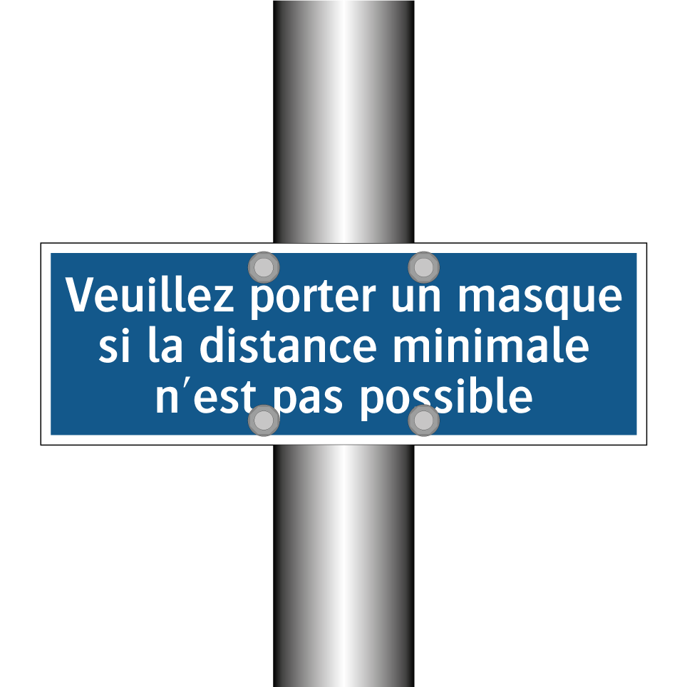 Veuillez porter un masque si la distance minimale n'est pas possible.