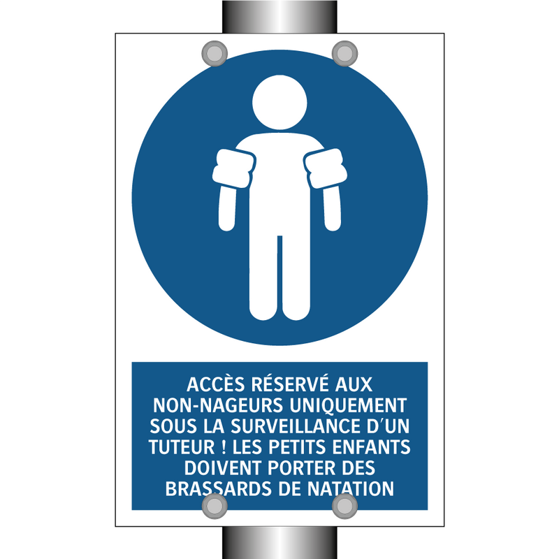 ACCÈS RÉSERVÉ AUX NON-NAGEURS UNIQUEMENT SOUS LA SURVEILLANCE D'UN TUTEUR ! LES PETITS ENFANTS DOIVENT PORTER DES BRASSARDS DE NATATION.