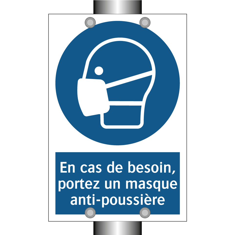En cas de besoin, portez un masque anti-poussière