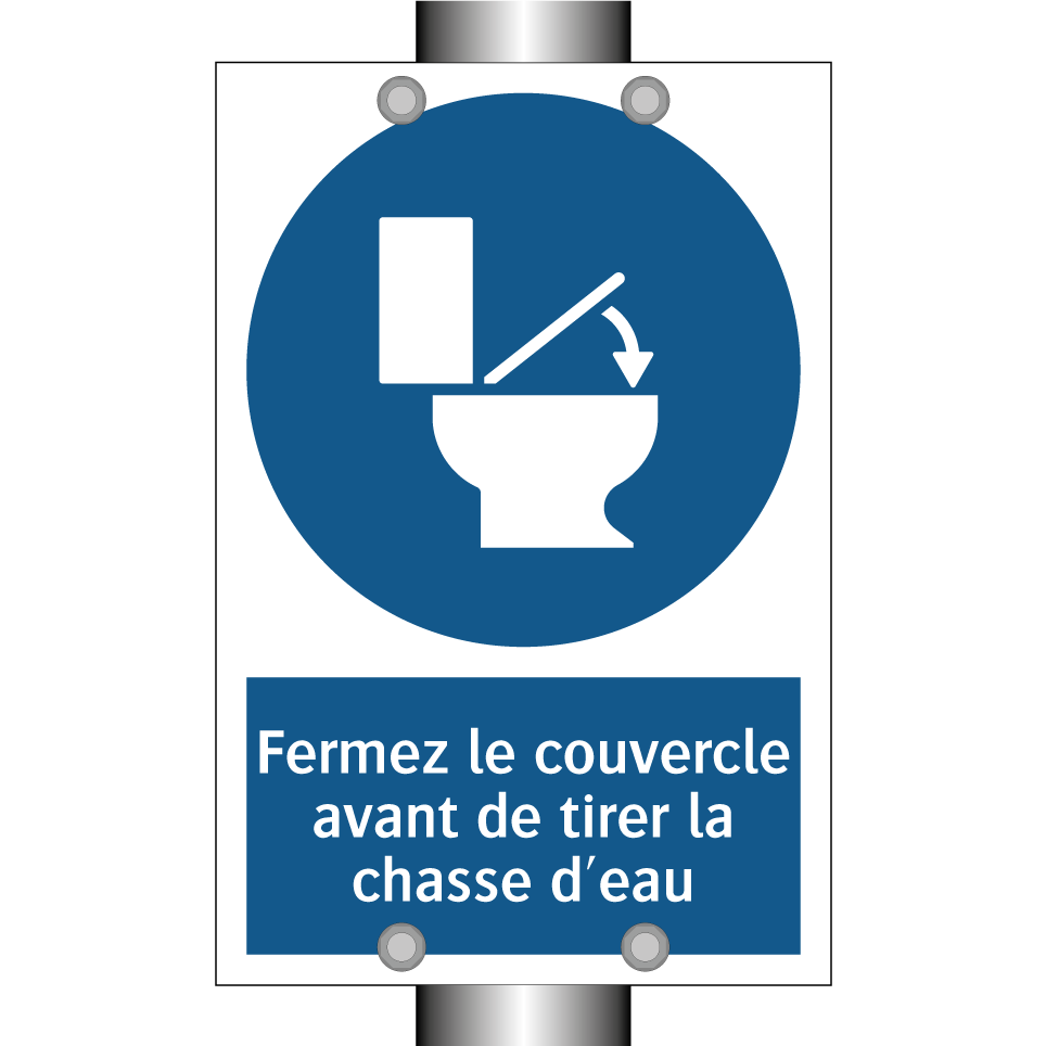 Fermez le couvercle avant de tirer la chasse d'eau
