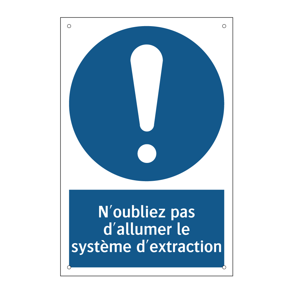 N'oubliez pas d'allumer le système d'extraction
