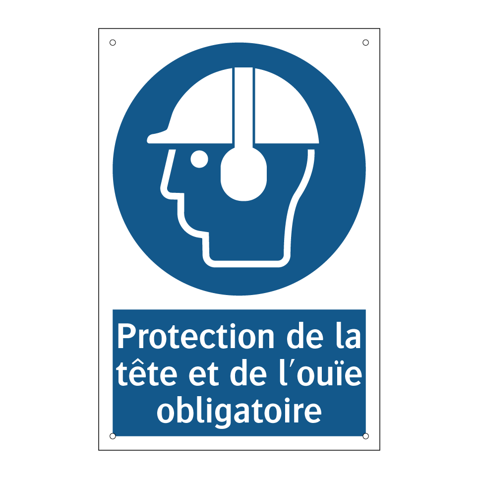 Protection de la tête et de l'ouïe obligatoire