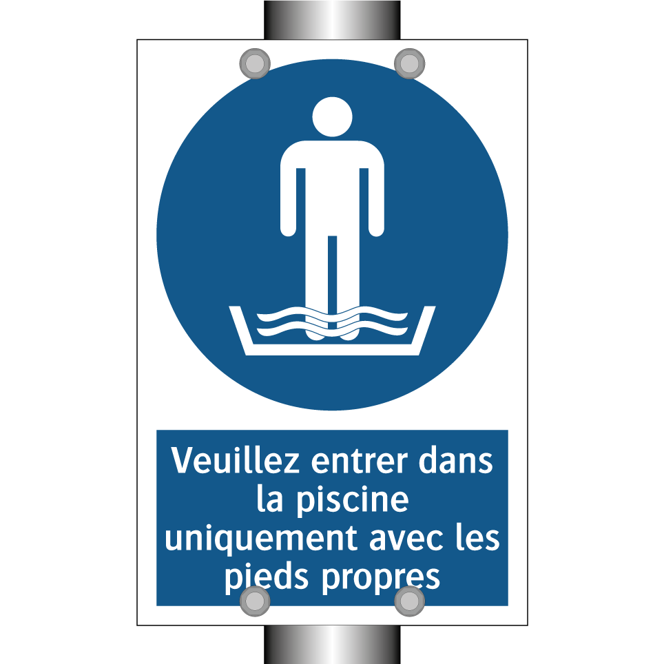 Veuillez entrer dans la piscine uniquement avec les pieds propres.