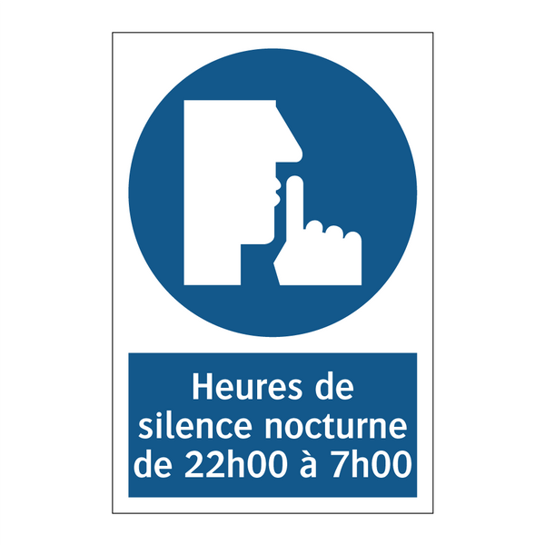 Heures de silence nocturne de 22h00 à 7h00