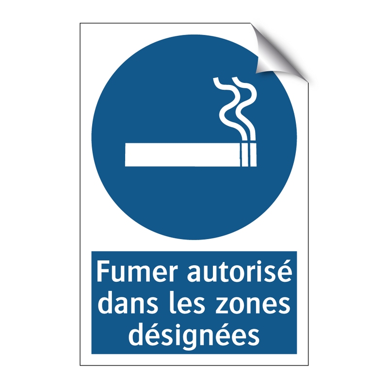 Fumer autorisé dans les zones désignées