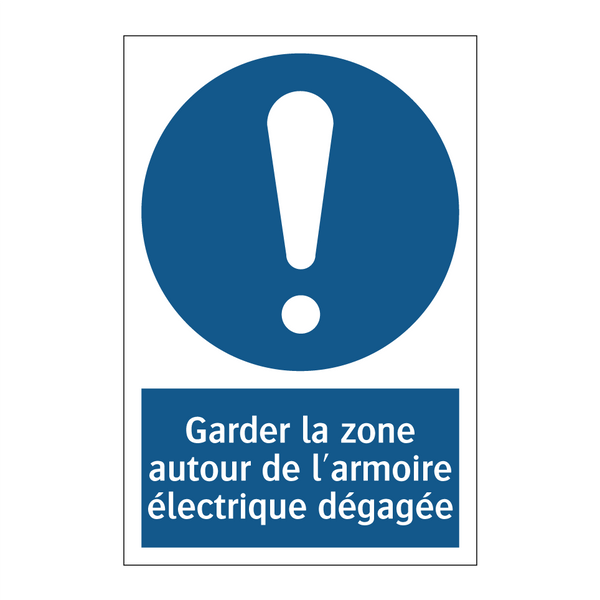 Garder la zone autour de l'armoire électrique dégagée